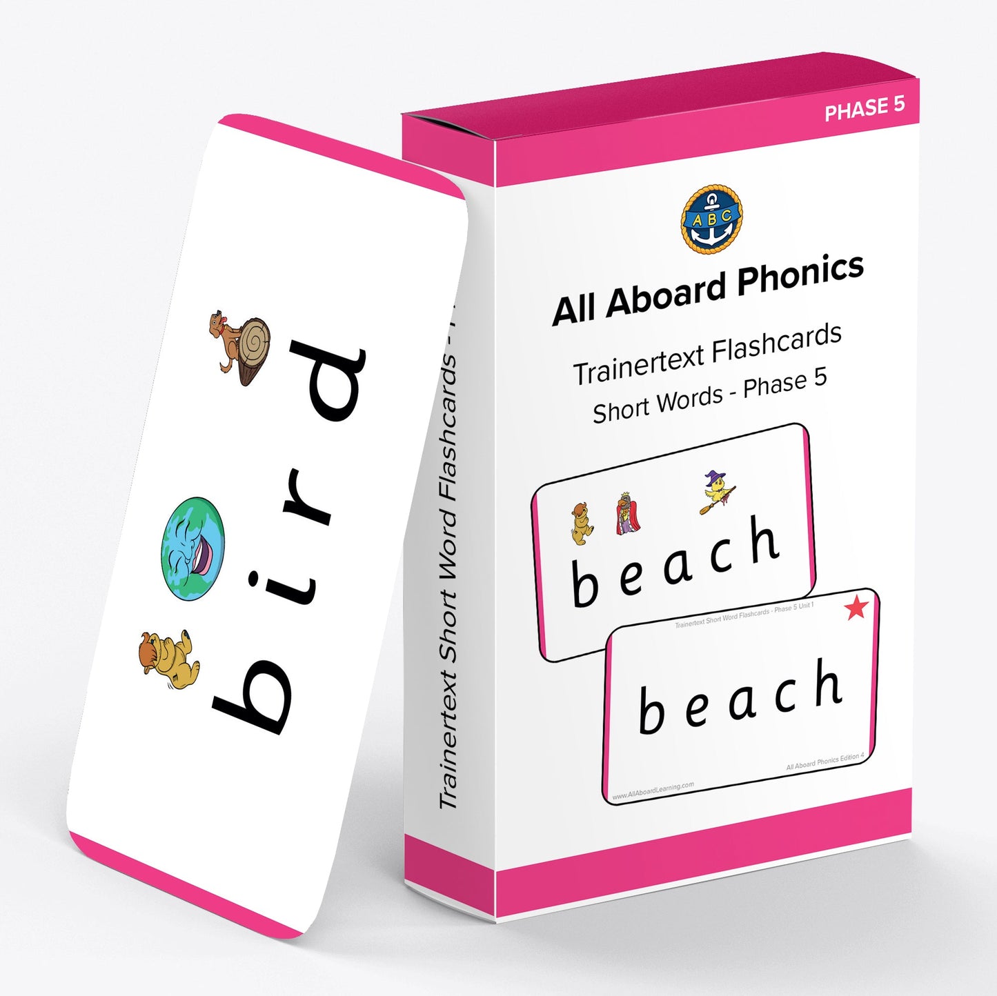 Trainertext Short Word Flashcards - Phase 5 - All Aboard Learning Ltd