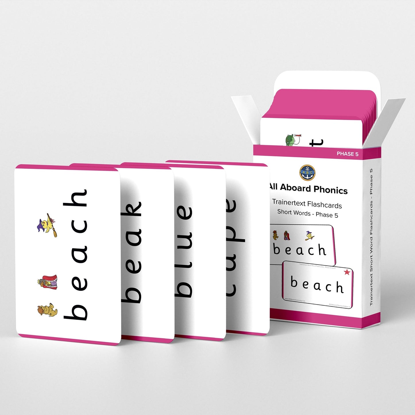 Trainertext Short Word Flashcards - Phase 5 - All Aboard Learning Ltd