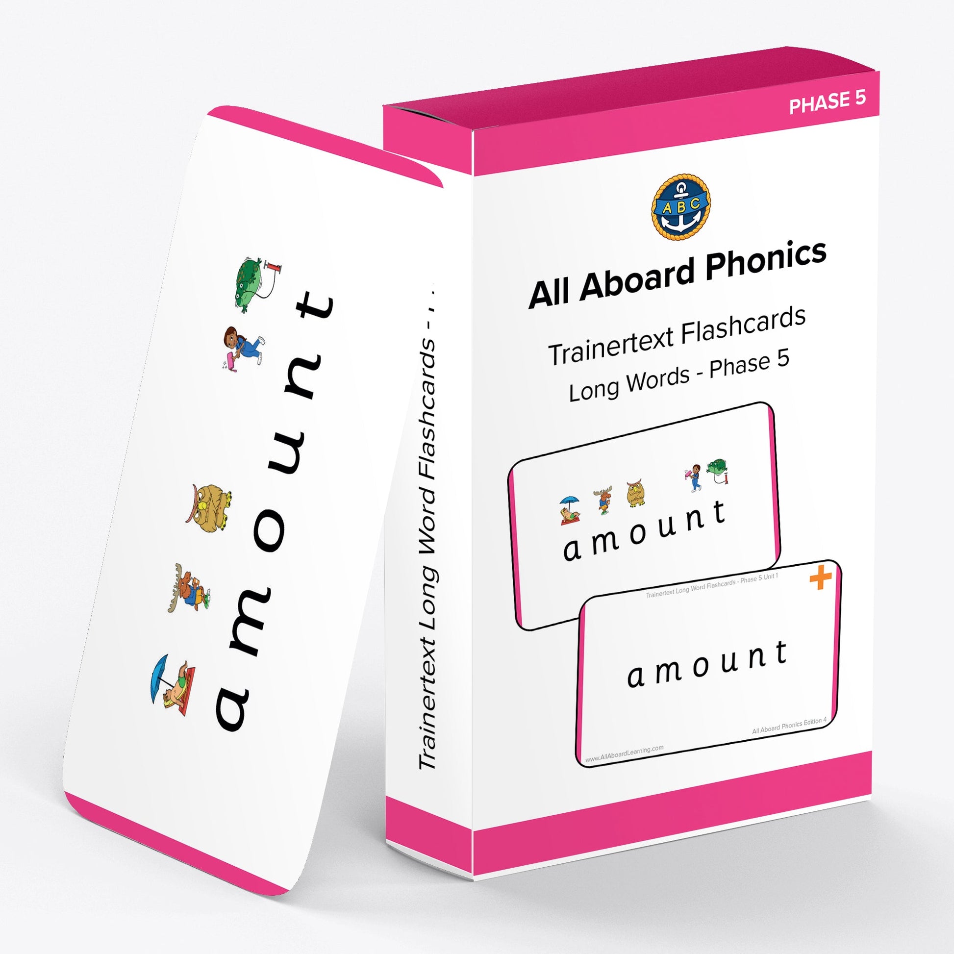 Trainertext Long Word Flashcards - Phase 5 - All Aboard Learning Ltd